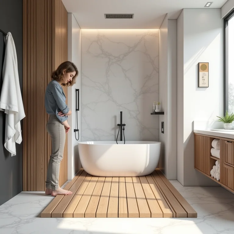 Medindo o espaço para o tapete de madeira ideal