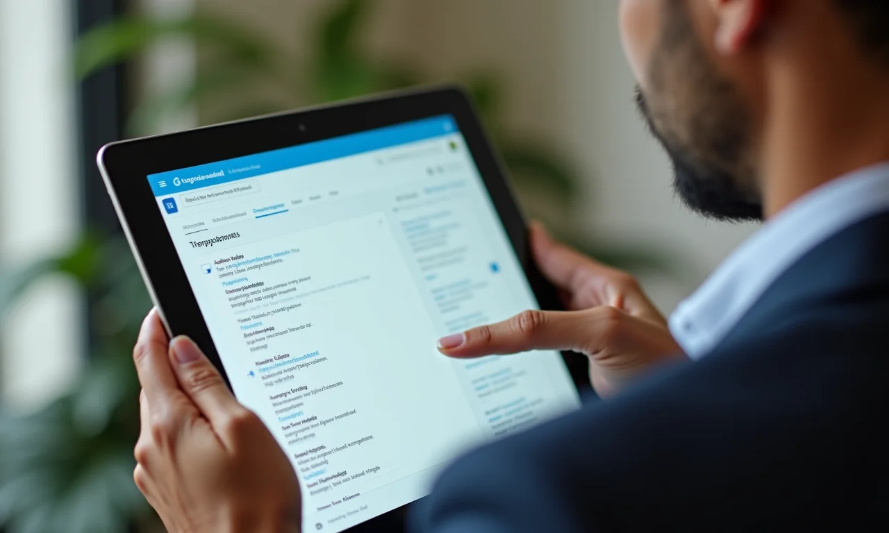 MEI pesquisando palavras-chave estratégicas com Ubersuggest em um tablet.