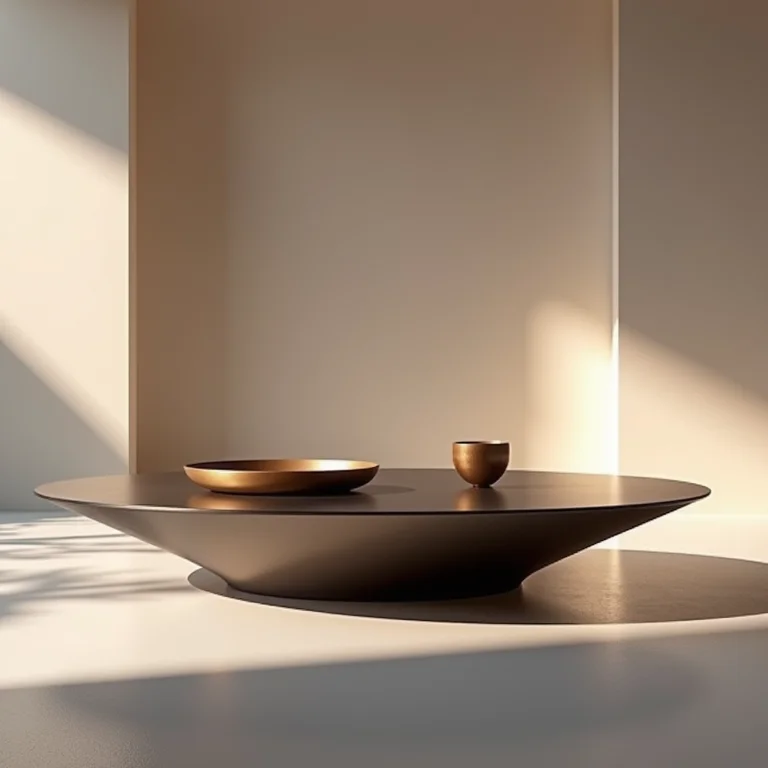 Mesa de centro com design inovador e formas geométricas.