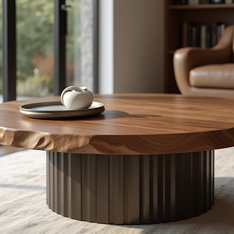 Mesa de centro com materiais duráveis e elegantes