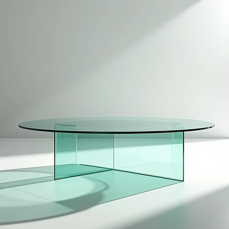 Mesa de centro de vidro com design minimalista