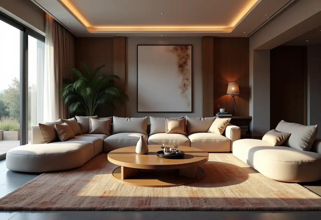 Mesa de centro: O segredo para uma sala de estar impecável Mesa de centro elegante em sala de estar luxuosa