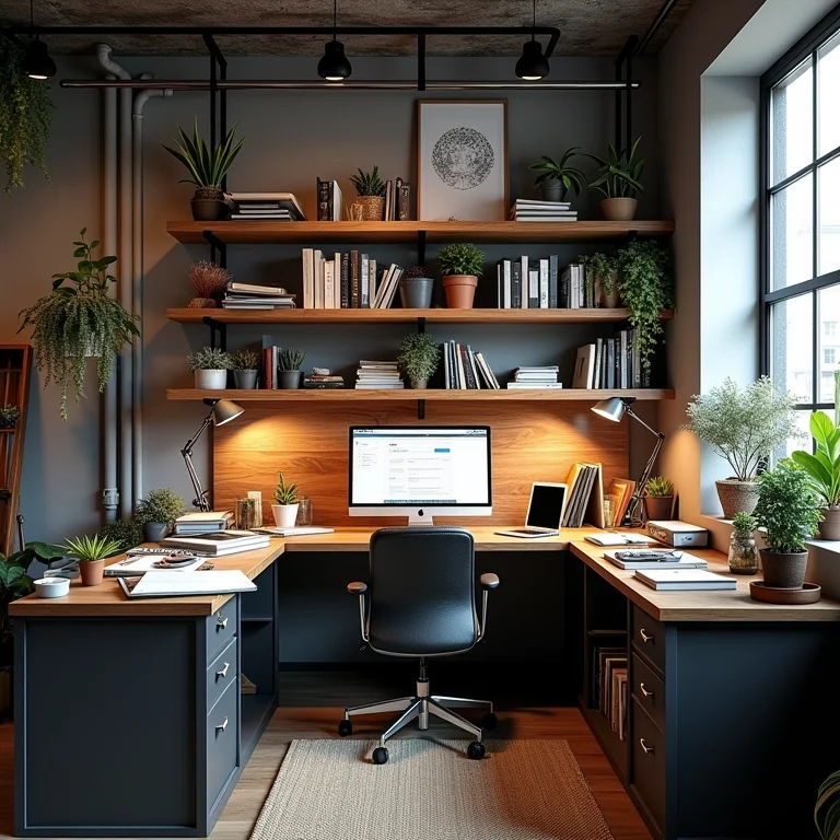 Mesa de trabalho desorganizada em um ambiente industrial.