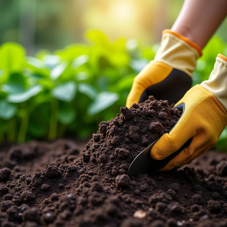 Mistura de solo orgânico para horta vertical.