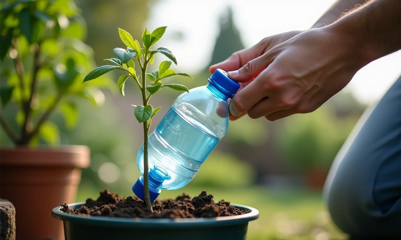 Montagem passo a passo de um sistema de irrigação por gotejamento com garrafas PET.