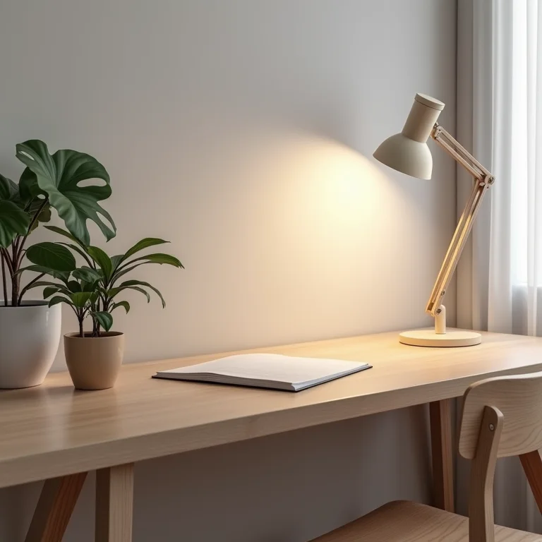 Móveis funcionais e de design simples em madeira clara.