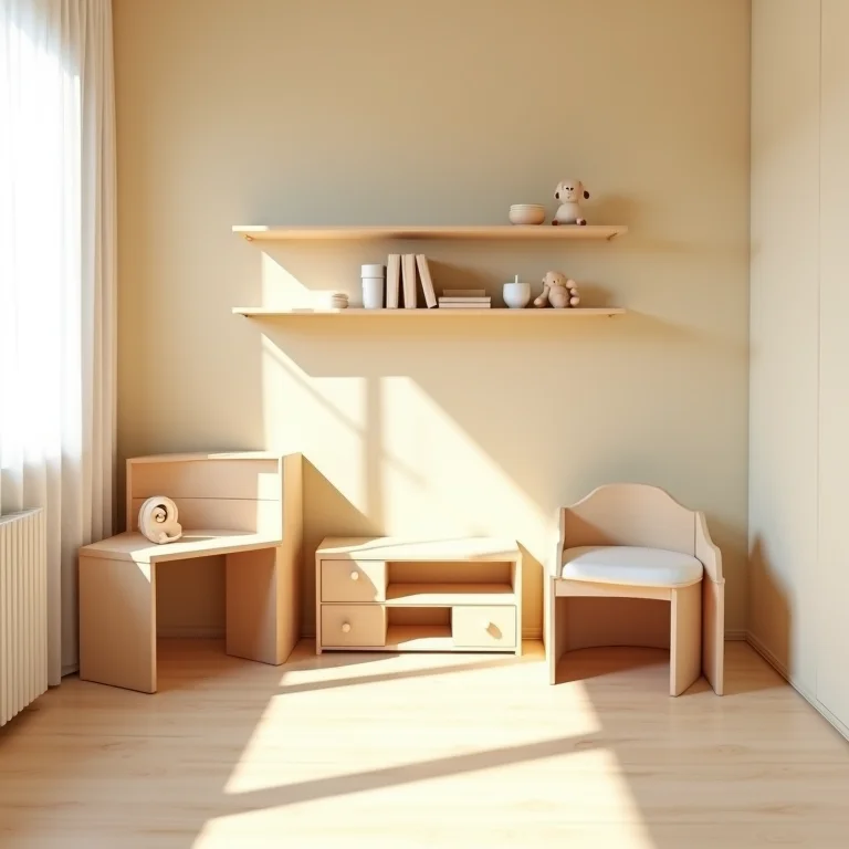 Móveis inadequados em quarto montessoriano