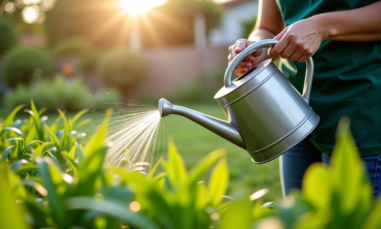 Mulher cuidando de sua plantação de alho poró.