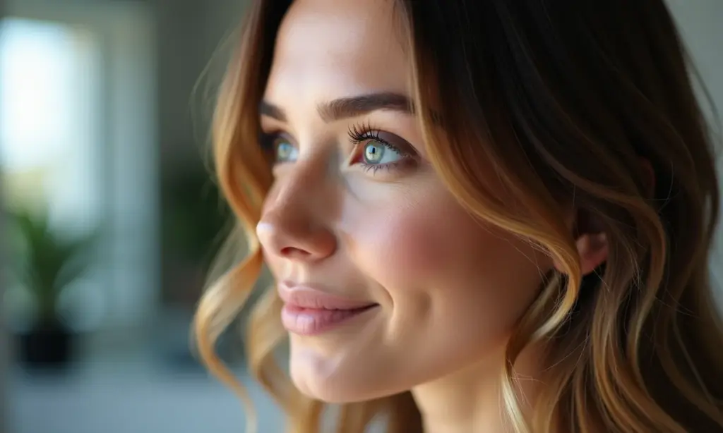 Crioterapia Capilar: O Tratamento Frio Para Salvar os Fios Mulher recebendo tratamento de crioterapia capilar em salão moderno, cabelos brilhantes e saudáveis.