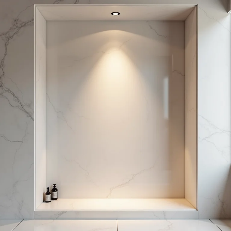 Nicho de banheiro em gesso com iluminação embutida