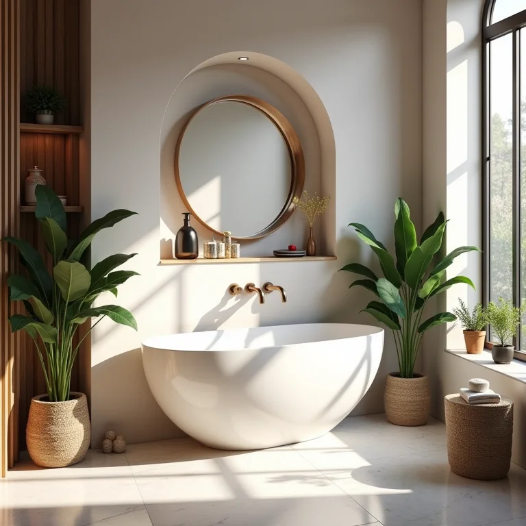 Nicho de canto otimizando espaço em banheiro