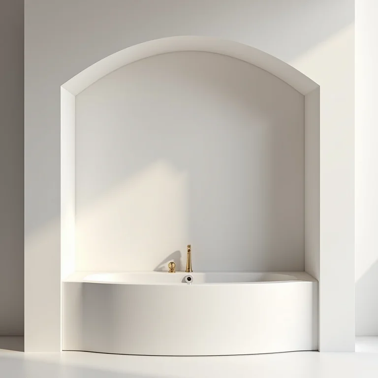 Nicho de drywall em banheiro minimalista