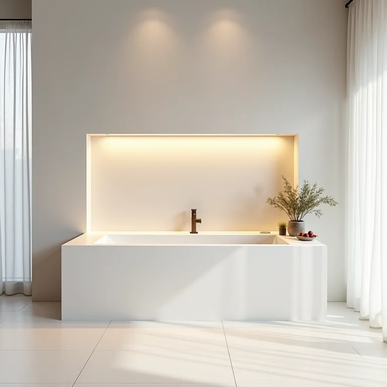 Nicho de embutir em parede de banheiro.