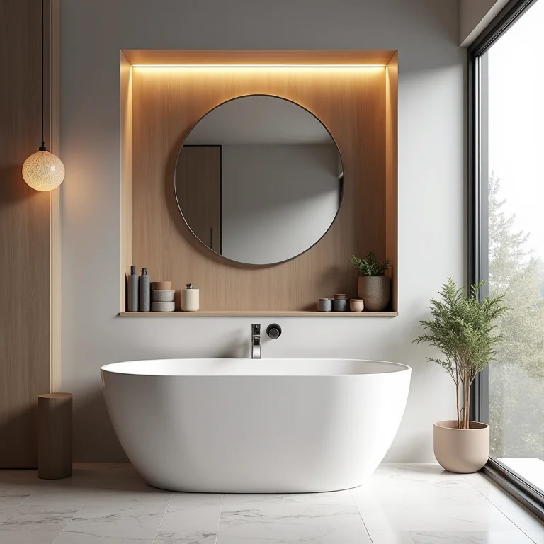 Nicho de sobrepor para mais espaço no banheiro.