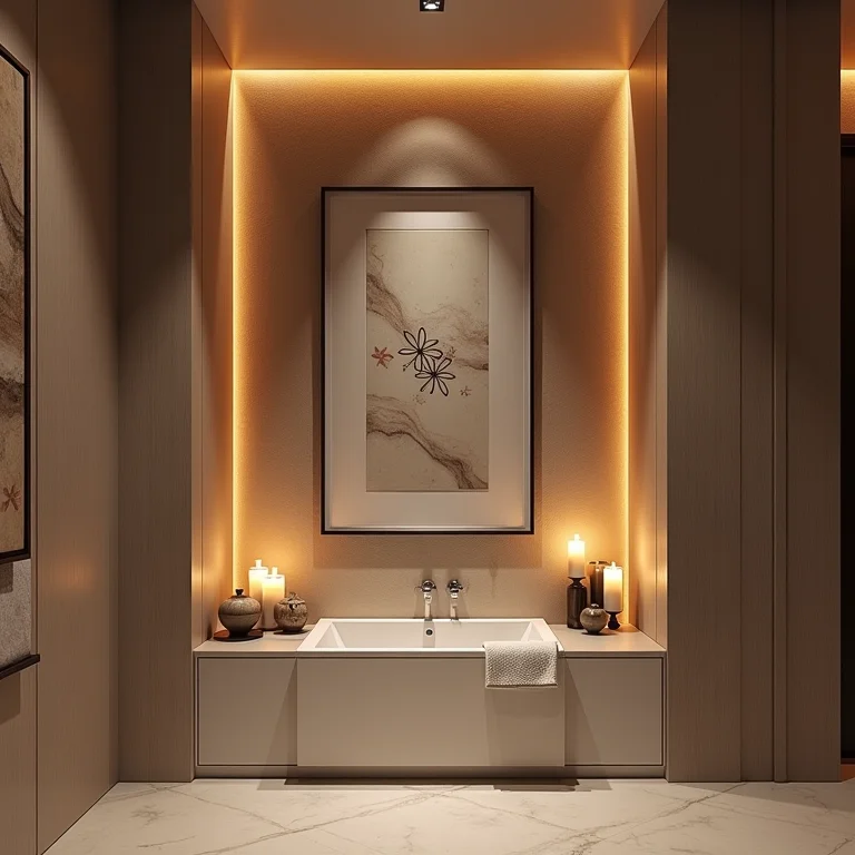 Nicho decorativo dando vida ao banheiro