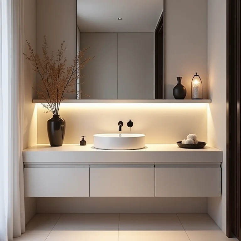 Nicho horizontal sobre a bancada da pia