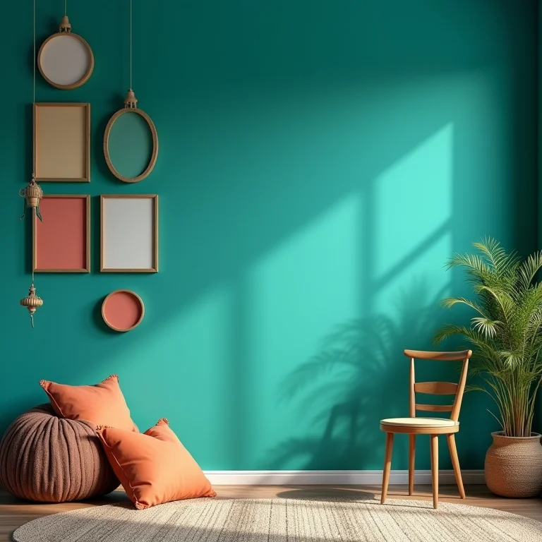 Opções de tinta para uma sala boho colorida
