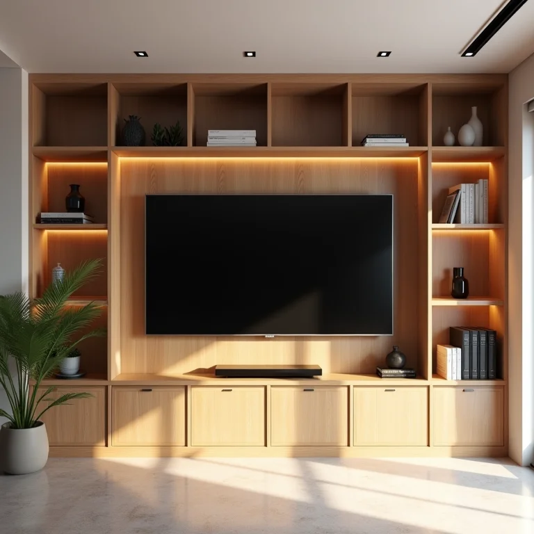 Painel de TV com soluções inteligentes de armazenamento