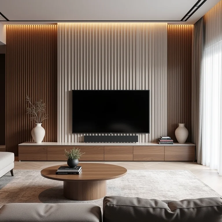 Painel ripado de TV: modernidade e elegância na sala