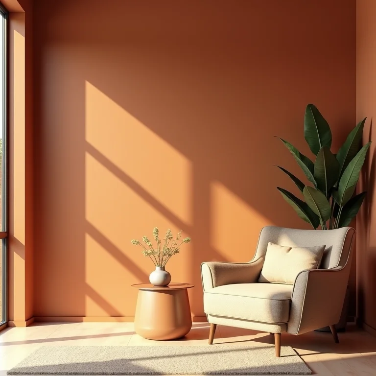 Paleta de cores com terracota, bege e verde oliva