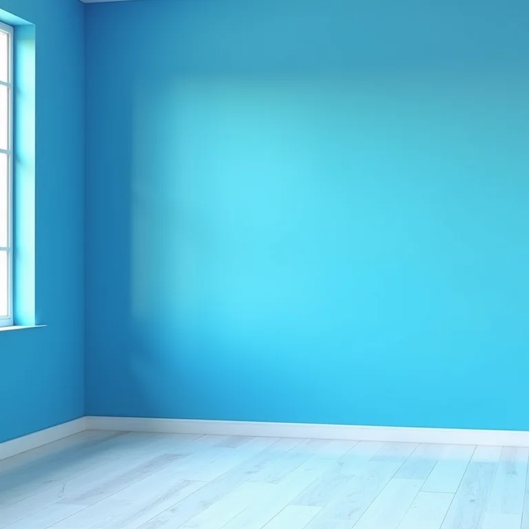 Parede de escritório pintada em azul calmo