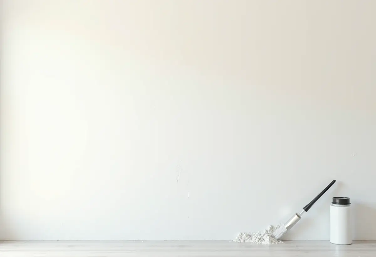Selador de parede: o pulo do gato para economizar na reforma Parede recém rebocada sendo preparada para pintura com aplicação de selador.