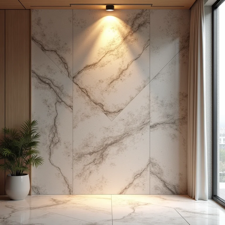 Paredes com detalhes artísticos em granilite