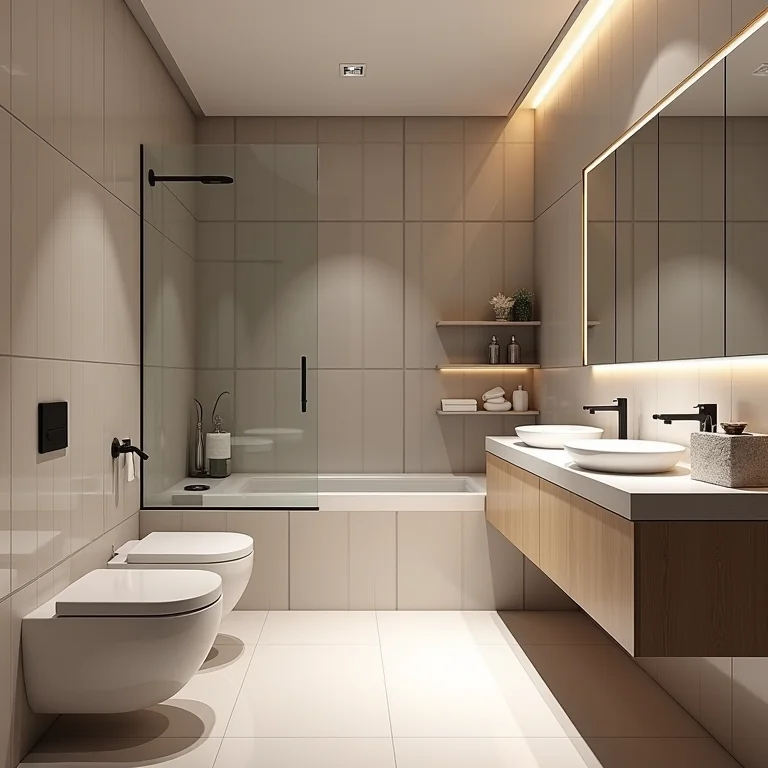 Pastilhas espelhadas em banheiro pequeno: luxo e sofisticação