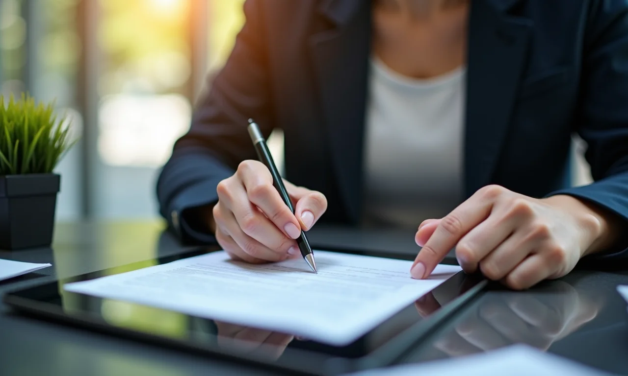 Pessoa assinando contrato de carro por assinatura digitalmente, sem burocracia.