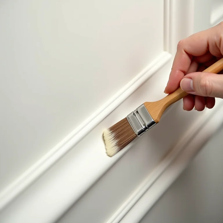 Pintura detalhada de moldura com pincel fino para acabamento perfeito.