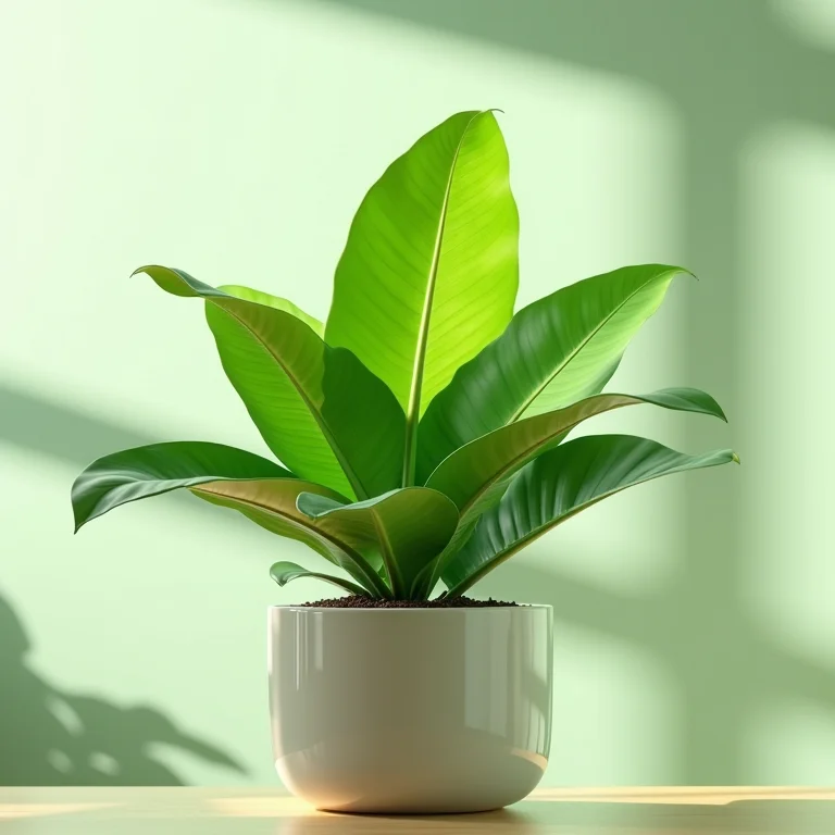 Planta verde vibrante em um vaso estiloso.