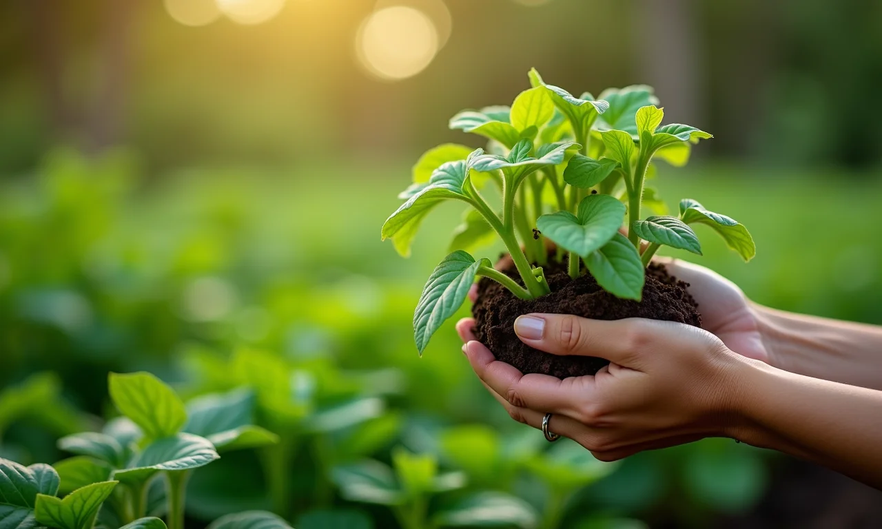 Plantas saudáveis resistindo a doenças, efeito do fertilizante potássio.