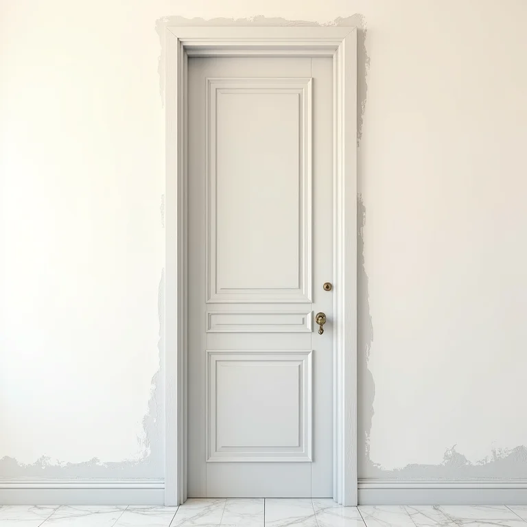 Porta parcialmente pintada exibindo a qualidade do acabamento.