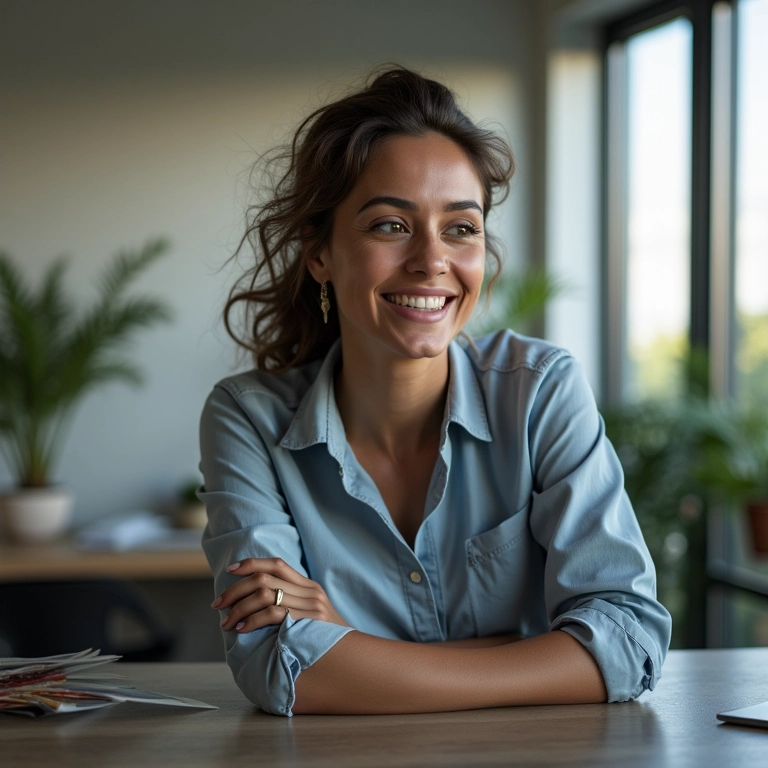 Profissional brasileiro automatizando tarefas com ChatGPT em escritório minimalista.