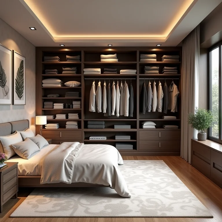 Quarto de casal com falta de armazenamento