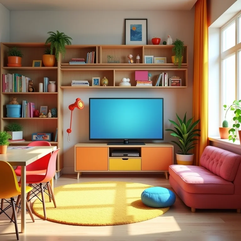 Quarto infantil com excesso de estímulos visuais