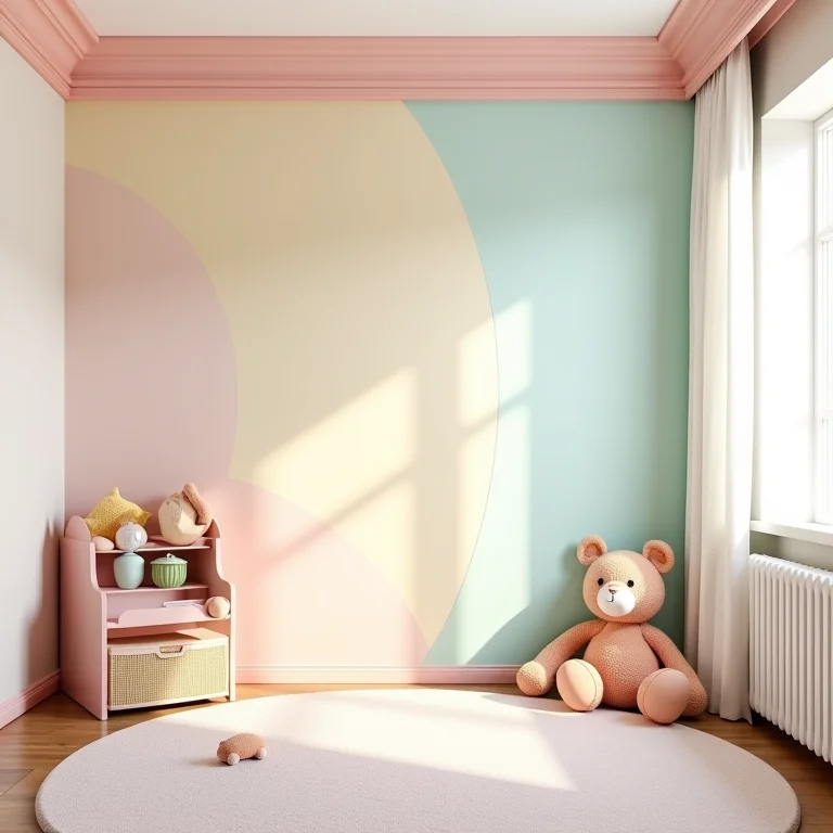 Quarto infantil com roda-teto de EVA colorido