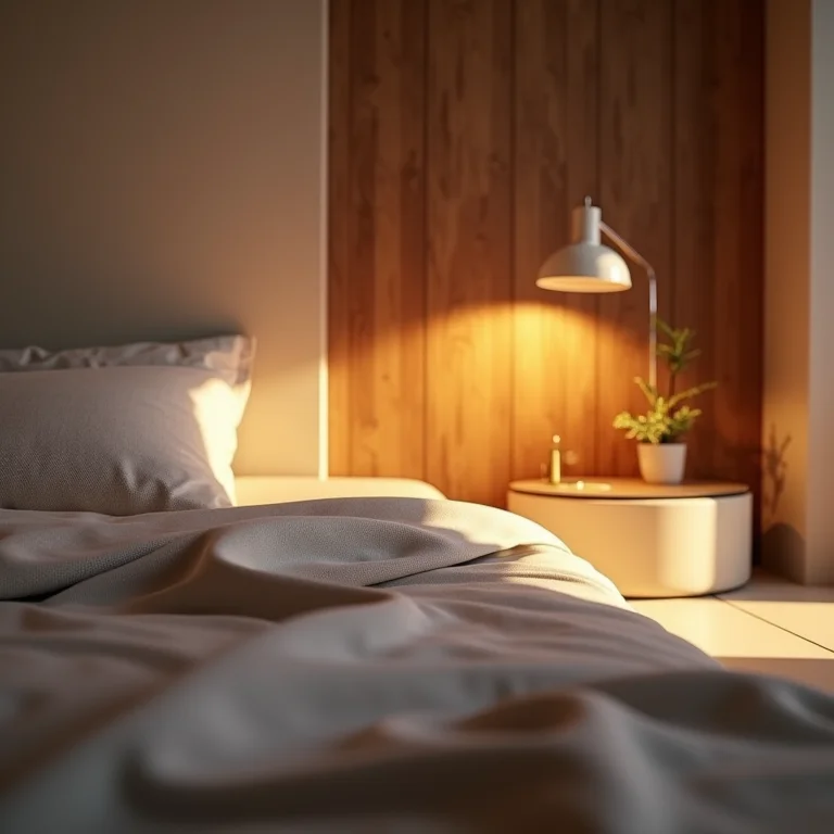 Quarto moderno com iluminação indireta relaxante