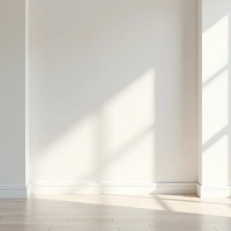 Quarto moderno com rodapé de MDF branco