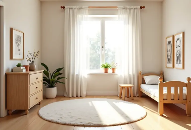 Quarto montessoriano arejado e iluminado com luz natural