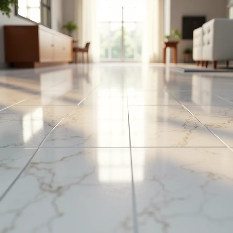 Reflexo da luz em porcelanato polido