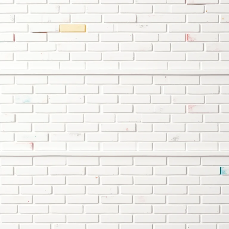Rejuntes coloridos em parede de tijolinho branco