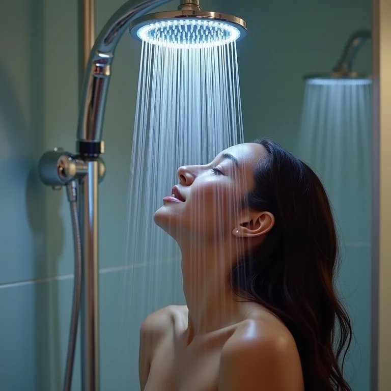 Relaxamento total com chuveiro de LED e jatos massageadores