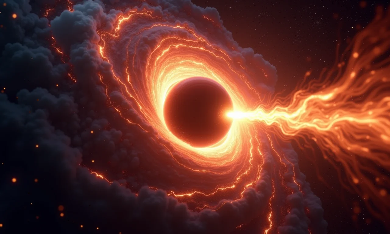 Representação do disco de acreção de um quasar.