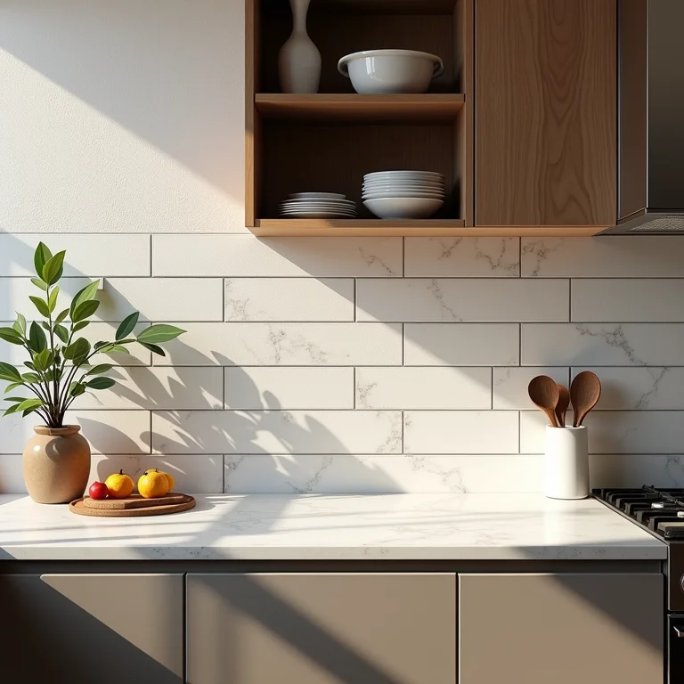 Revestimento de cozinha antigo sendo substituído por um novo e moderno