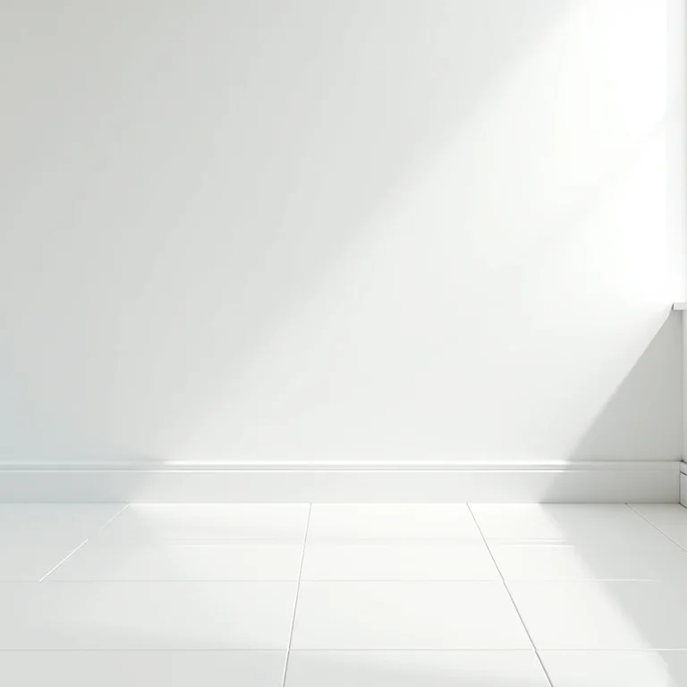 Rodapé de PVC em um banheiro bem iluminado