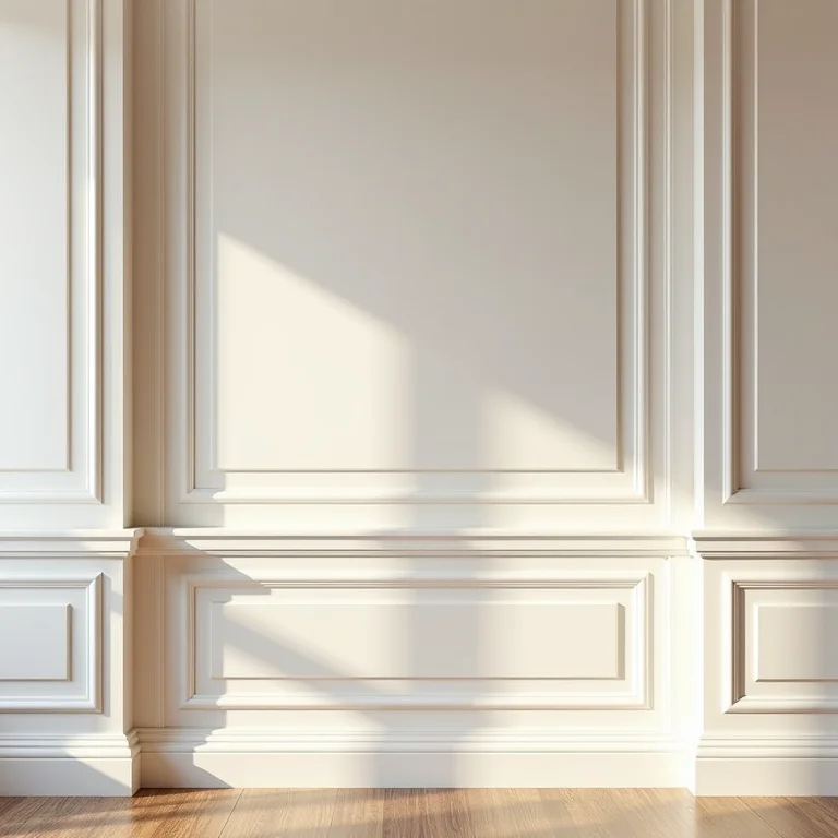 Rodapé invertido de gesso para elegância clássica