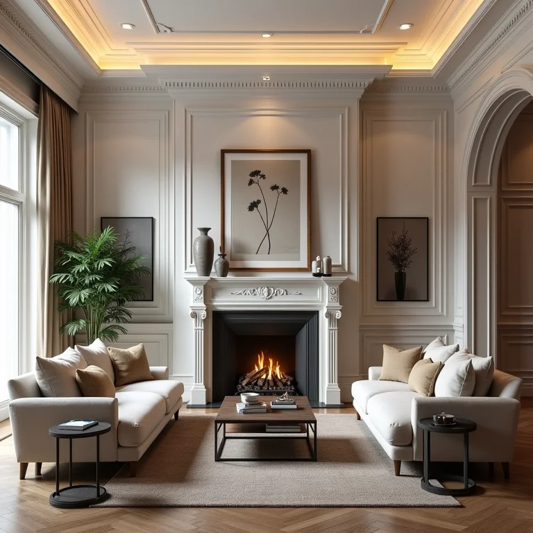 Sala de estar com roda-teto criando detalhes impressionantes