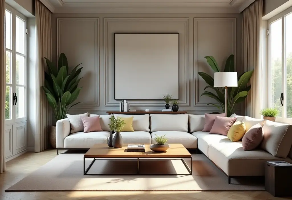 Móveis Clássicos: O toque de realeza que sua casa merece Sala de estar luxuosa com móveis clássicos em estilo atemporal.