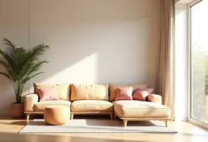Decoração 2026: As tendências que vão bombar (e como aplicar) Sala de estar moderna com decoração em tons terrosos e materiais sustentáveis.